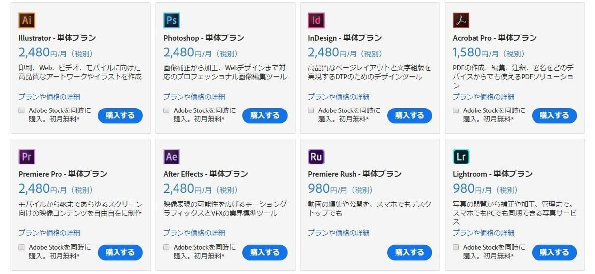 Adobe Creative Cloudコンプリートプラン 12か月版 サブスク